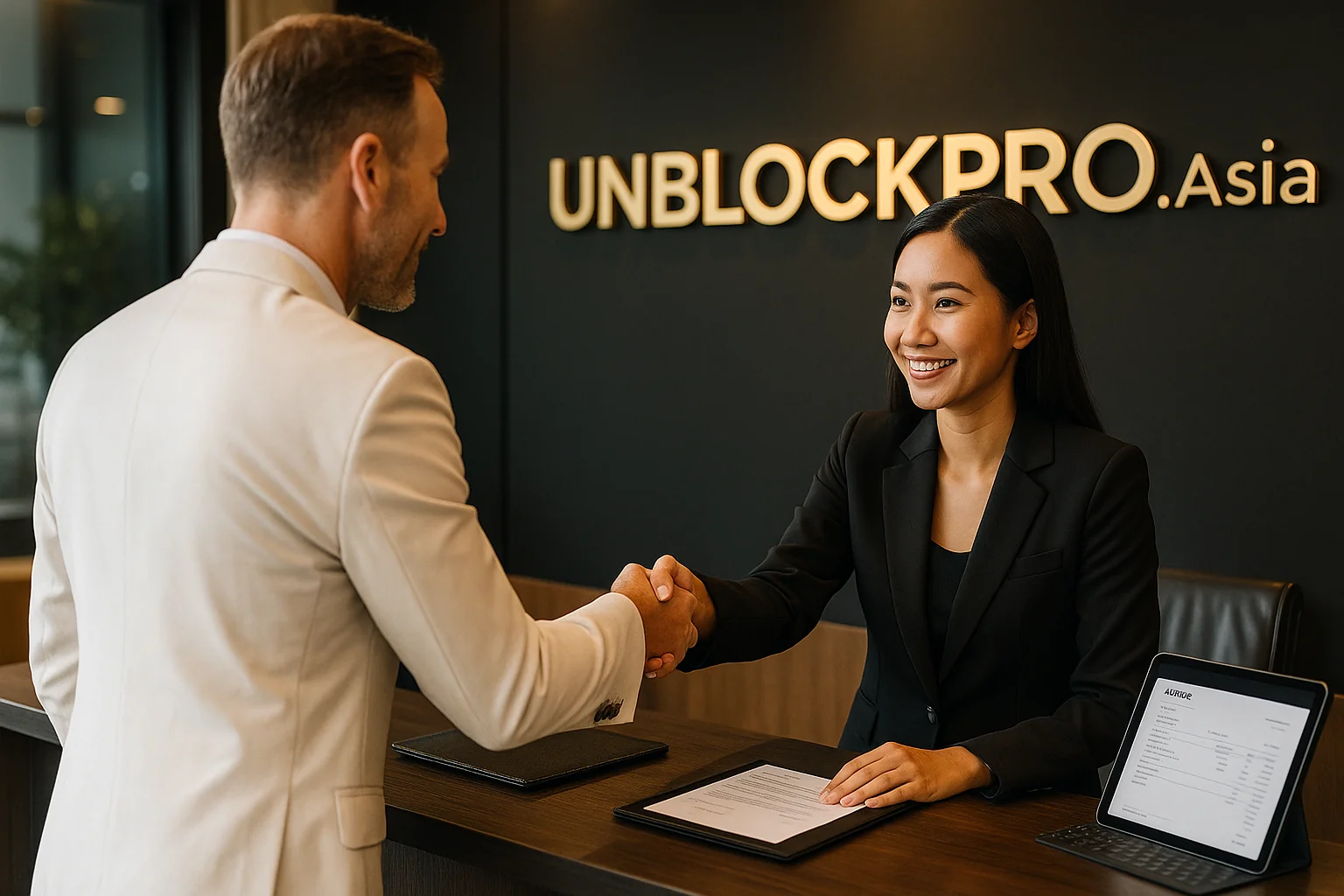 Business partner meeting UnblockPro.Asia consultant in Thailand